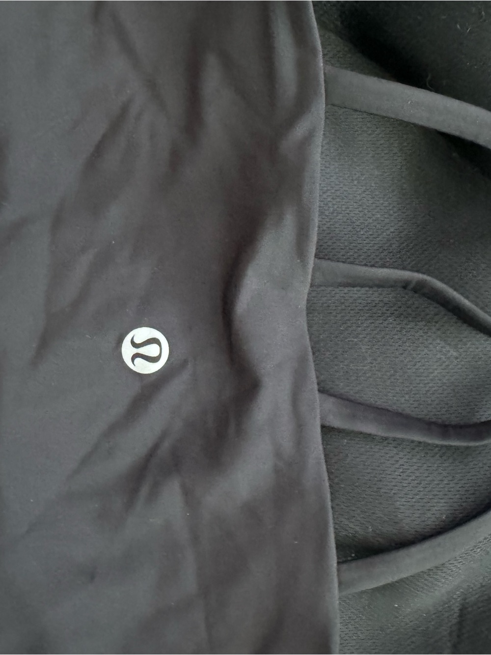 lululemon athletica Like a Cloud Black Strappy Sports Bra Longline Logo Size 4 - Picture 3 of 4